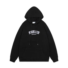 OW multi-LOGO pattern loose pullover hooded sweatshirt
