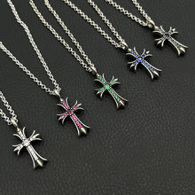 Chrome Hearts Necklace Vintage Cross Necklace with Diamonds for Men and Women