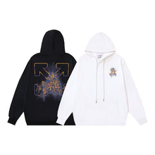 OW Colorful Crack Angel Arrow Print Hooded Sweater