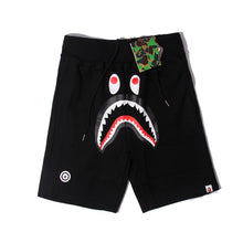 Bathing ape Bape Shorts Solid Color Letter Shark WGM Printed Five-Point Pants Straight Beach Pants