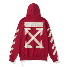 OFF airport strip arrow pattern pullover hooded sweater