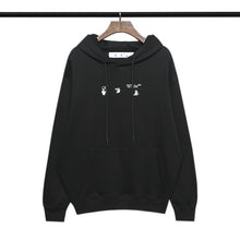 OFF Grey Melting Arrow Pattern Hooded Sweatshirt