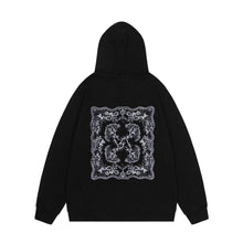 OW cashew flower embroidered pattern pullover hooded sweatshirt