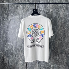 CHH Heart T Shirts Cross Horseshoe Print Embroidery T-Shirt Short Sleeve