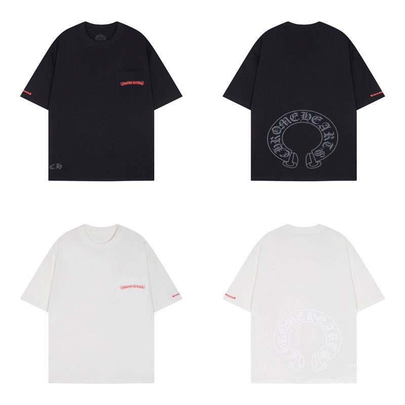 CHH  Heart T Shirts Chrome Hearts Sanskrit Horseshoe Pattern Short Sleeve T-Shirt
