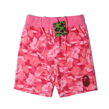 Bathing ape Bape Shorts Flame Blue Camo Shark Straight Beach Pants