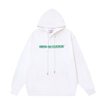 OW banknote letter arrow print pattern hooded sweater