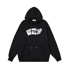 OW Broken Paper Arrow Pattern Pullover Hooded Sweater