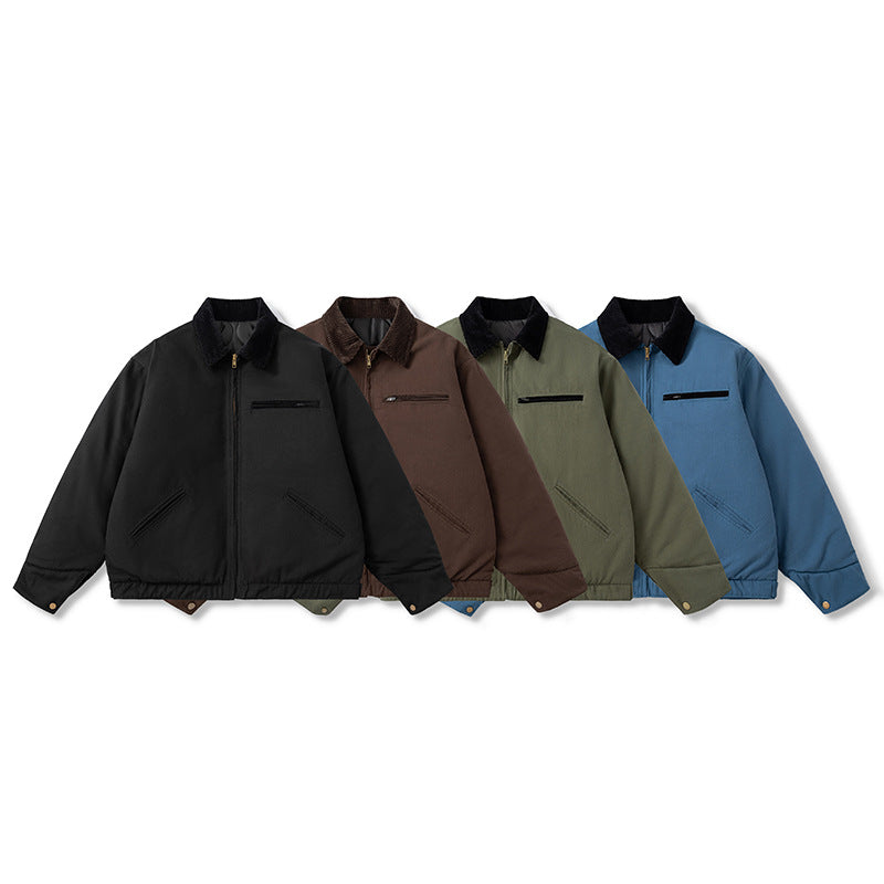 Mens Vintage Jackets Vintage Winter West Coast Lapel Colour Matching Jacket