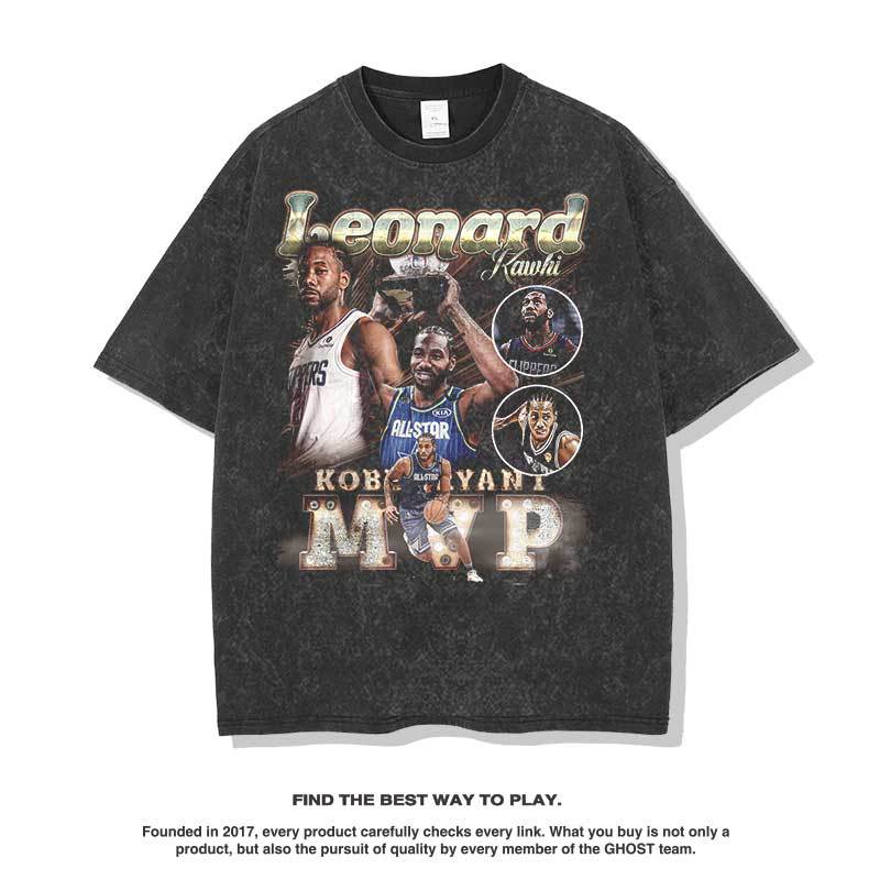 Nba T Shirt Short-Sleeved T-shirt Men's and Women's Retro Washed Casual Top Fashion