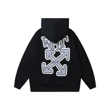 OW Curved Jellyfish Arrow Pattern Hooded Sweater