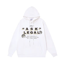OW letter arrow pattern pullover hooded sweater