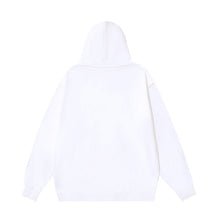 OW letter arrow print pattern pullover hooded sweater