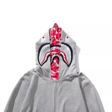 Bathing Ape Bape Hoodie Grey Pink Double Hood Cardigan Zip Hooded Fleece Shark