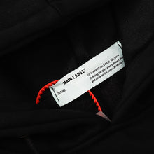 OW Flower Arrow Pattern Fleece Pullover Hooded Sweatshirt