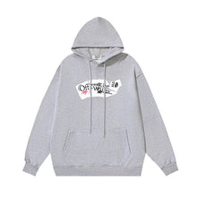OW Broken Paper Arrow Pattern Pullover Hooded Sweater