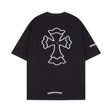 CHH Heart T Shirts Cross Print Short Sleeve T-Shirt Loose