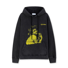 OW Bath Portrait Letter Pattern Pullover Hooded Sweater