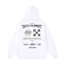 OW palm globe letter print pattern hooded sweatshirt