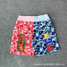 Bathing ape Bape Shorts Camo Alphabet Shark Straight Beach Pants