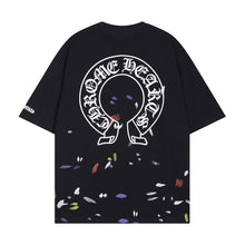 CHH Heart T Shirts Croix Cross Sanskrit Embroidery Versatile Casual Loose