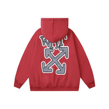 OW Curved Jellyfish Arrow Pattern Hooded Sweater