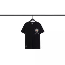 CHH  Heart T Shirts Crowe Scroll Heart Color Cross Print Crew Neck Short Sleeve