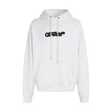 OW letter arrow pattern pullover hooded sweater