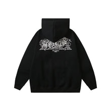 OW Chaos Letter Print Pattern Fleece Hooded Sweater