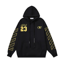 OW 23 numeric alphabet print hooded sweater