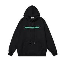 OW banknote letter arrow print pattern hooded sweater