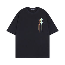 CHH  Heart T Shirts Cross Color Printed Short Sleeve T-Shirt Loose
