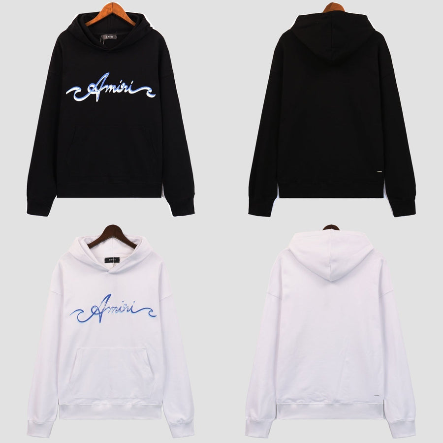Amiri Hoodie gradual change letter pattern pullover hooded sweater men and women