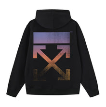 OW gradual change arrow print pattern pullover hooded sweater