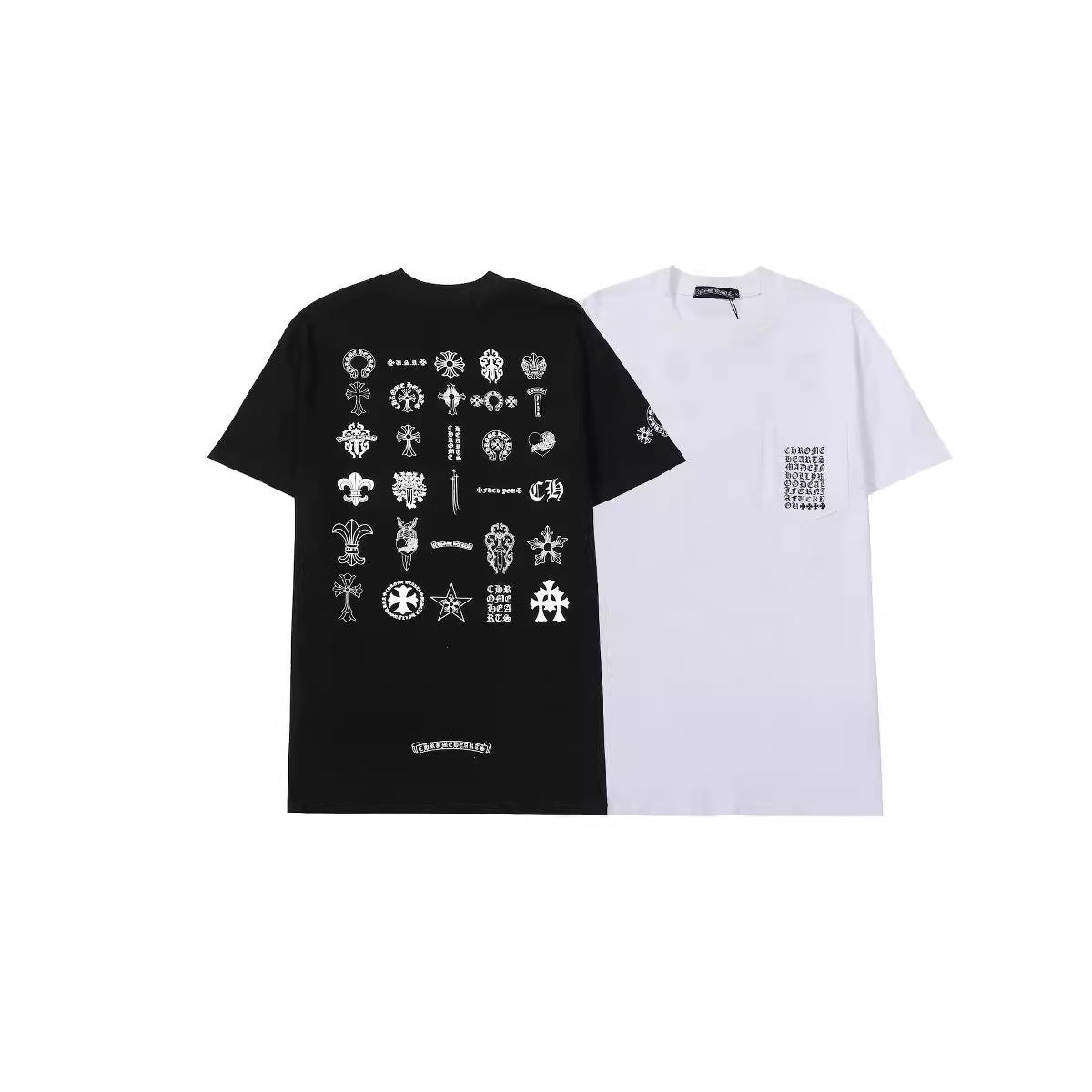 CHH  Heart T Shirts T-Shirts Trendy logo print crew neck short sleeves