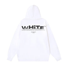 OW incomplete letter print pattern pullover hooded sweater