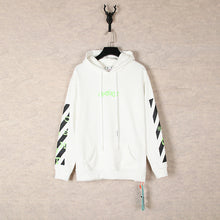OW fluorescent letter arrow pullover hooded sweater