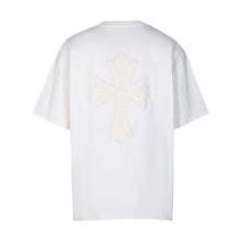 CHH Heart T Shirts Croix Cross Color Embroidery Printed Short Sleeve T-Shirt Loose