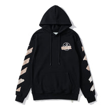 OFF airport strip arrow pattern pullover hooded sweater
