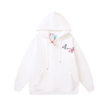 Autumn and winter OW butterfly letter arrow pattern pullover fleece hooded sweater
