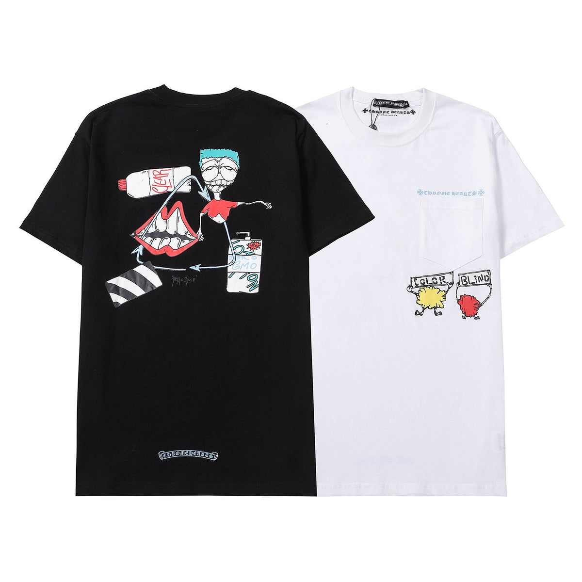 CHH  Heart T Shirts Crowe Summer Short Sleeve Hip Hop Men's and Women's T-Shirts