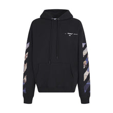 OW letter arrow pattern pullover hooded sweater