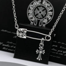 Chrome Hearts Necklace Men's and Women's Vintage Diamond-encrusted Mini Cross Pendant Pin Collarbone Chain