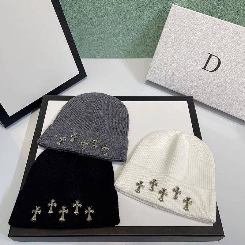 CHH  Heart Beanie Knitted Hat Autumn Winter