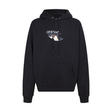 OW letter arrow pattern pullover hooded sweater