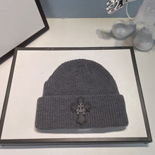 CHH  Heart Beanie Vintage Cross Wool Knitted Hat