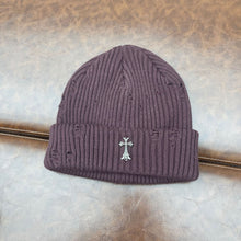 CHH  Heart Beanie Knitted Hat Women's Thick Wool Hat Cross Cold Hat