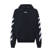 OW letter arrow pattern pullover hooded sweater