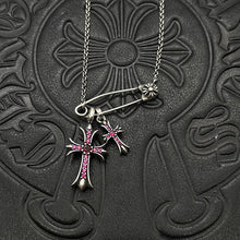 Chrome Hearts Necklace Vintage Double Cross Pin Male and Female Collarbone Chain