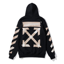OFF airport strip arrow pattern pullover hooded sweater